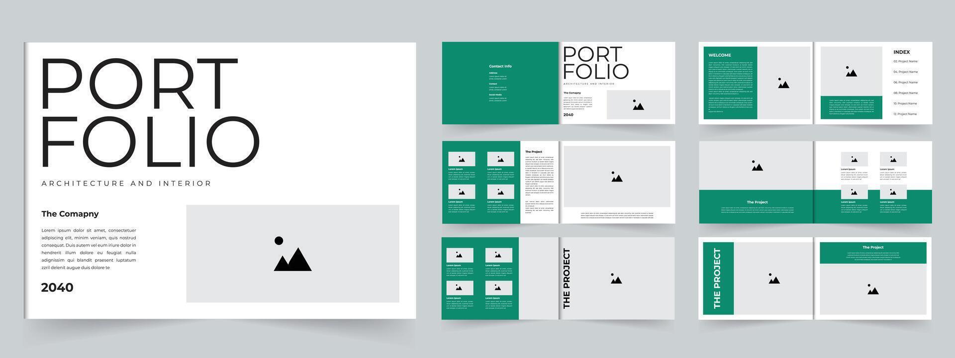 Architecture portfolio layout or landscape portfolio brochure vector