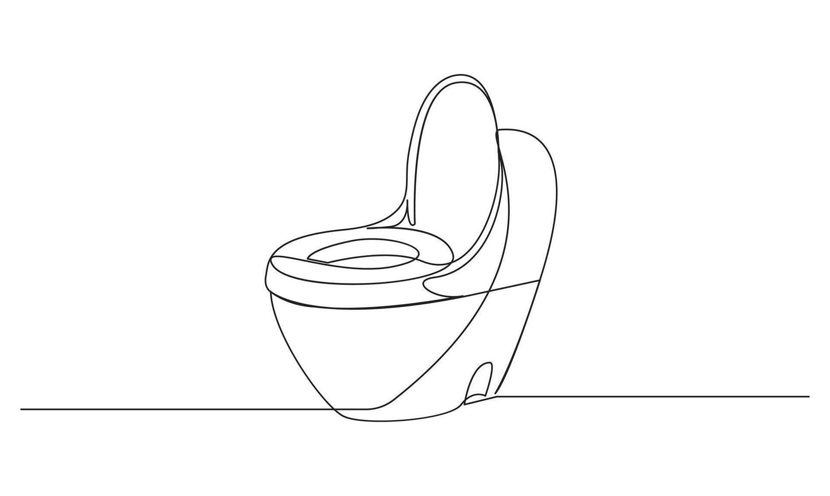 Toilet icon high commode continuous simple line drawing concept of hygienic minimalist vector