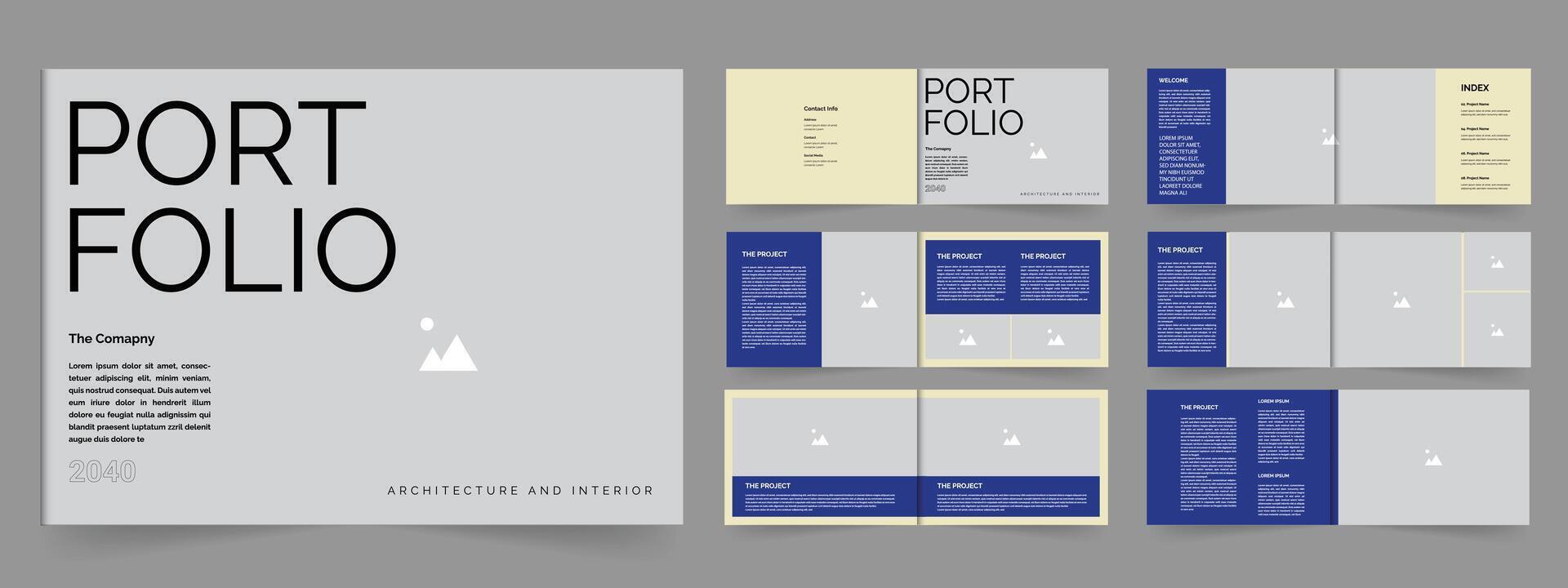 Landscape portfolio brochure design layout modern Architecture portfolio template vector
