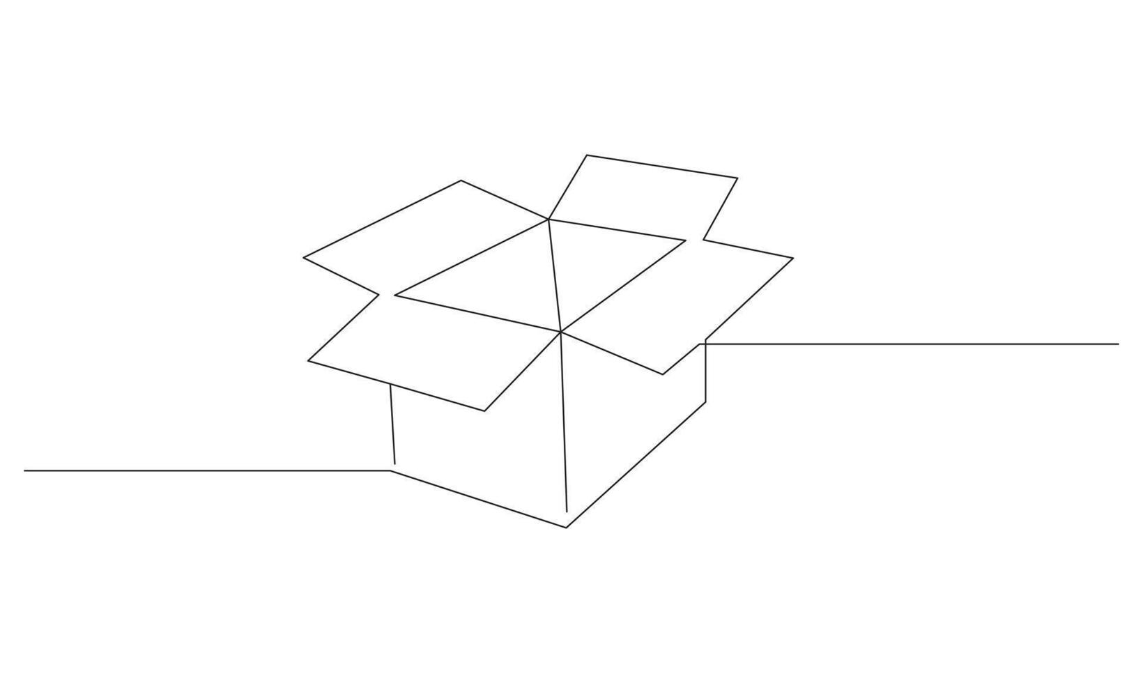 Cardboard box Continuous one line drawing isolated on the white background. Concept of a donation box illustration vector