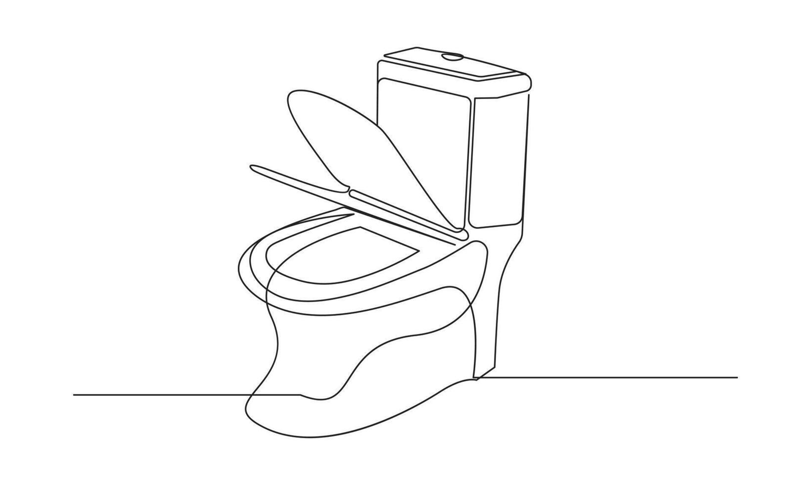 Toilet icon high commode one continuous simple line drawing vector
