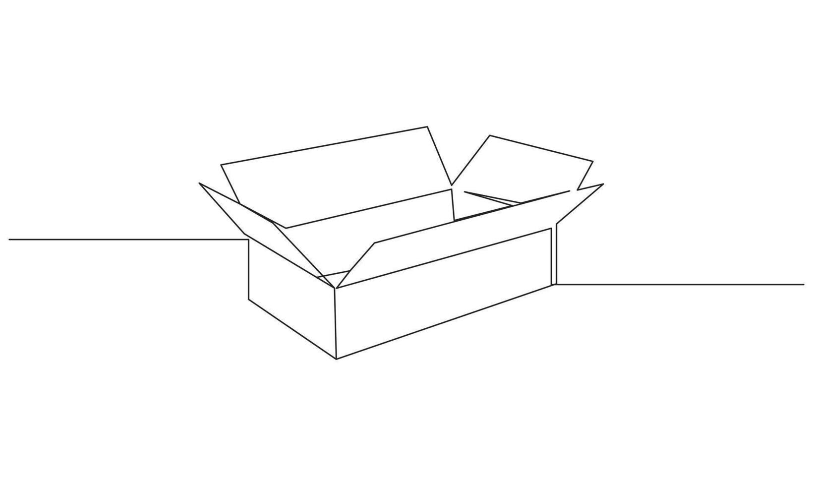 Cardboard box Continuous one line drawing isolated on the white background vector