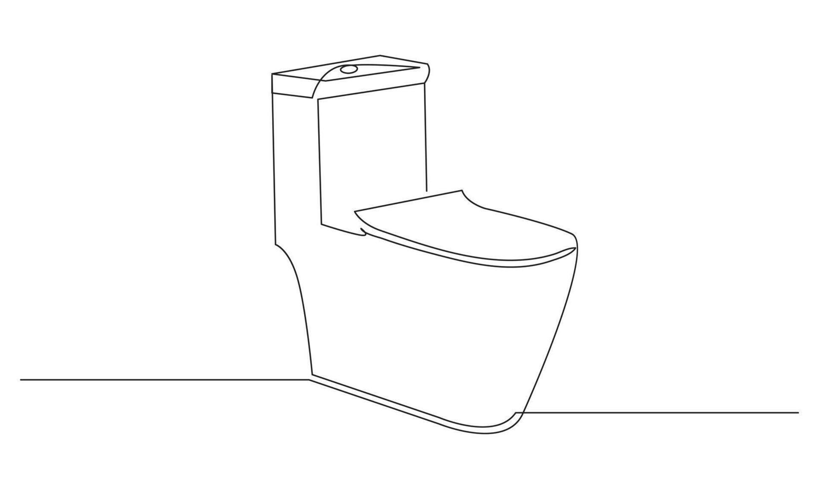 Toilet icon high commode continuous simple line drawing concept of hygienic minimalist vector