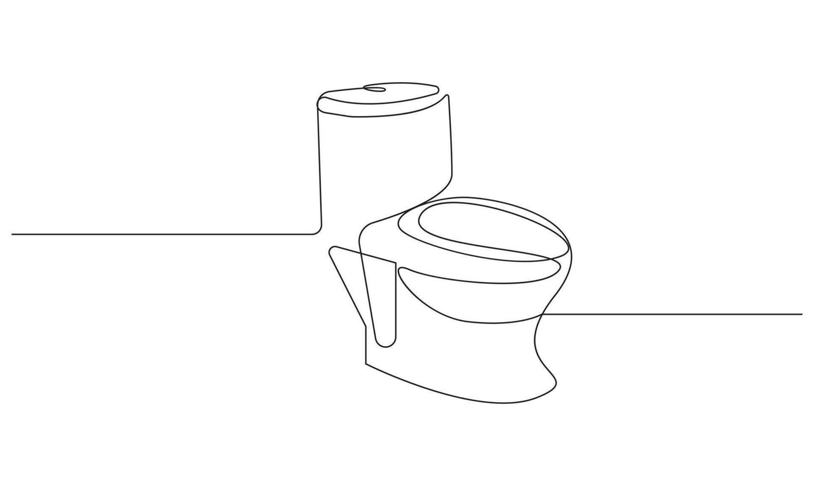 Toilet icon high commode one continuous line drawing concept of hygienic minimalist vector