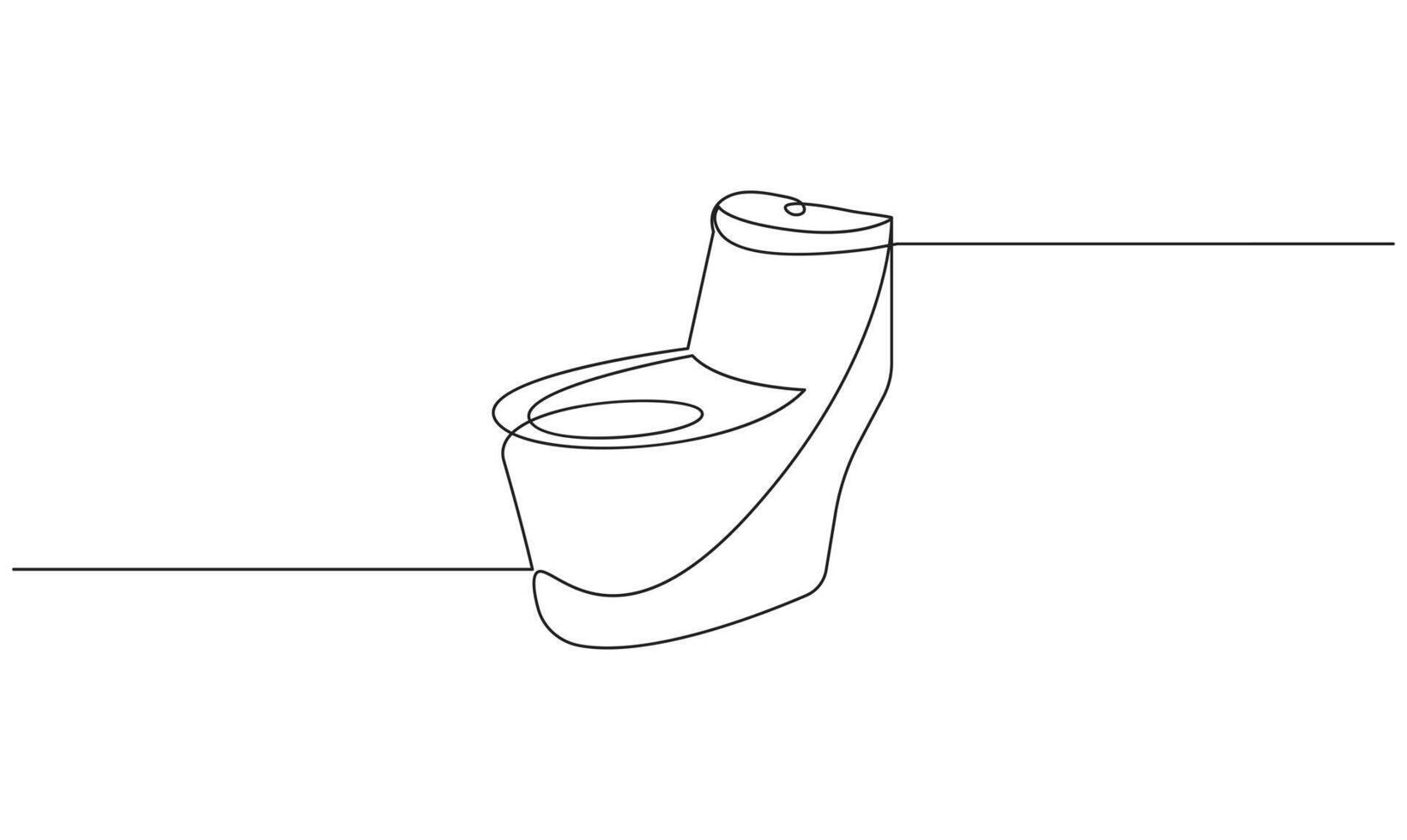 Toilet icon high commode one continuous simple line drawing concept of hygienic minimalism vector