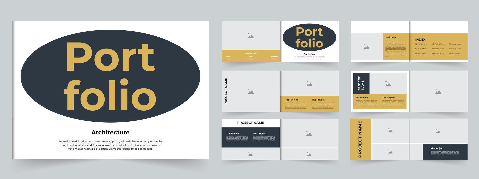 Portfolio layout design architecture portfolio landscape portfolio interior portfolio vector
