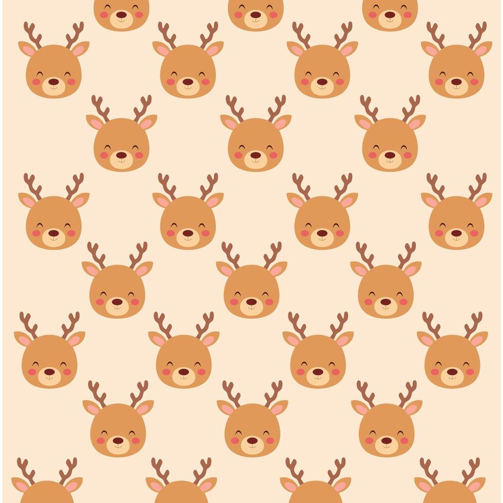 Reindeer repetitive gift wrapping pattern vector