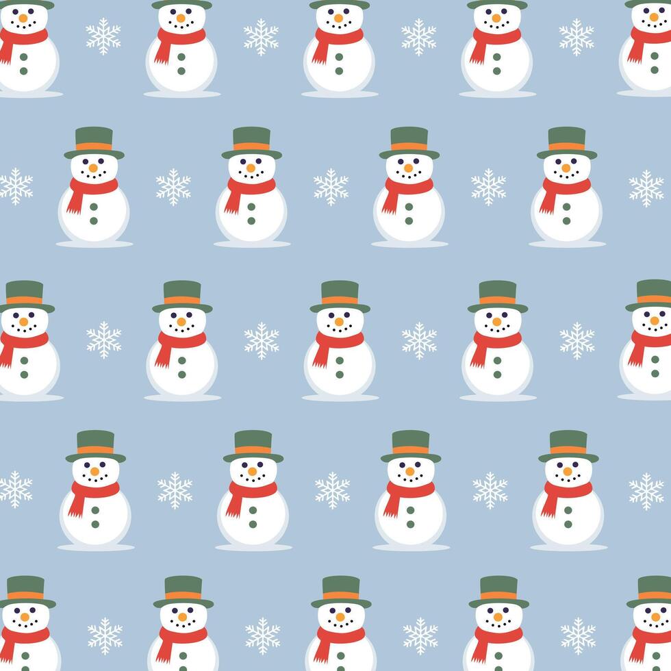 SnowMan repetitive gift wrapping pattern vector