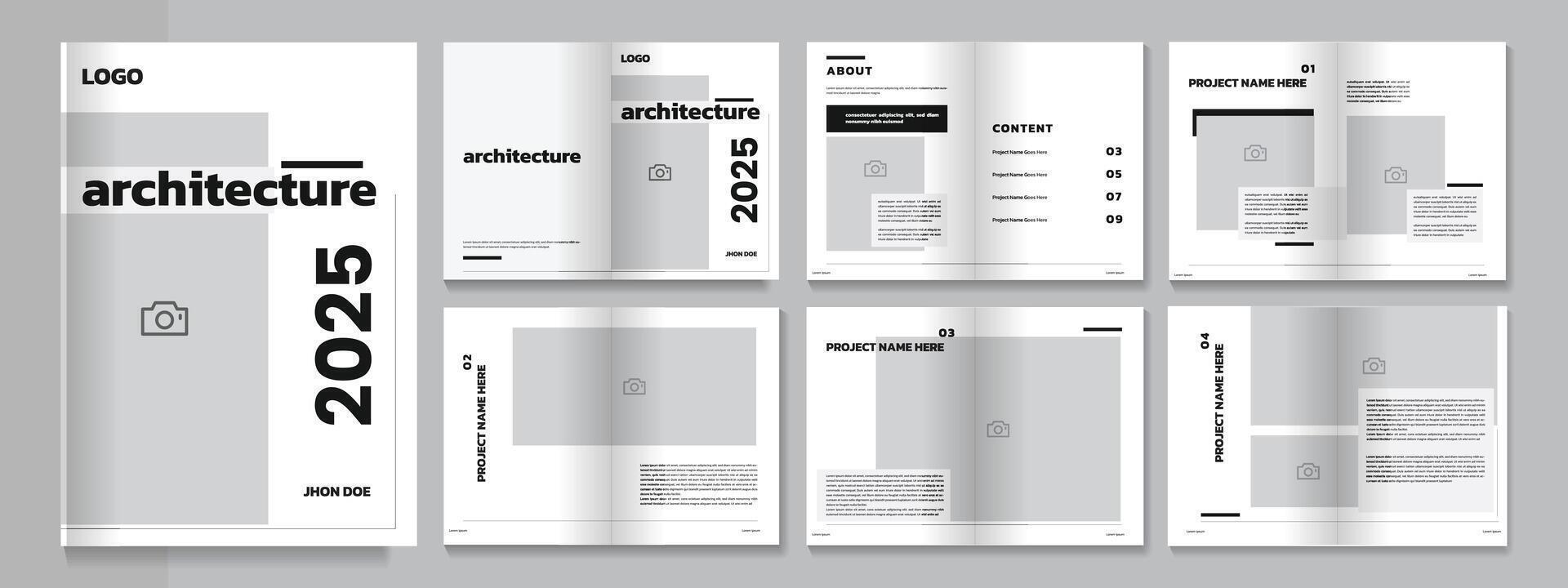 Architecture Magazine Layout, Architecture portfolio or Magazine vector