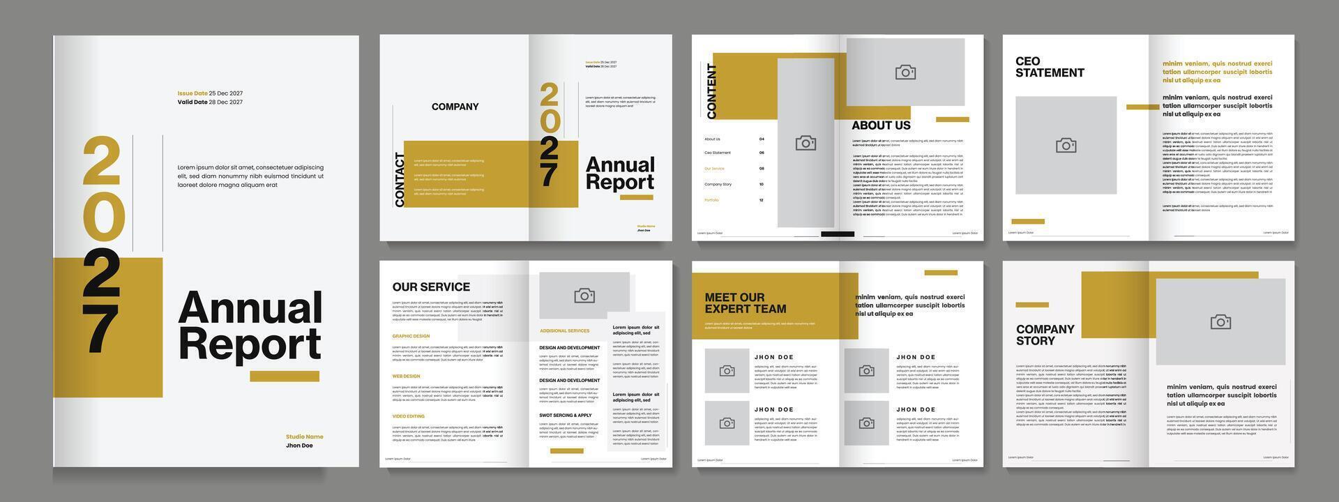 Annual Report Template, Professional Annual Report design layout vector