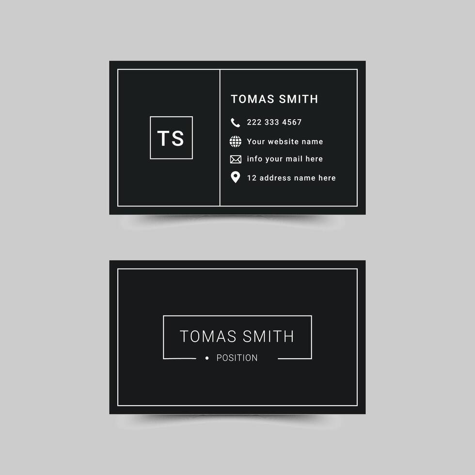 Business Card Design, Professional Minimalist Business Card Template. vector