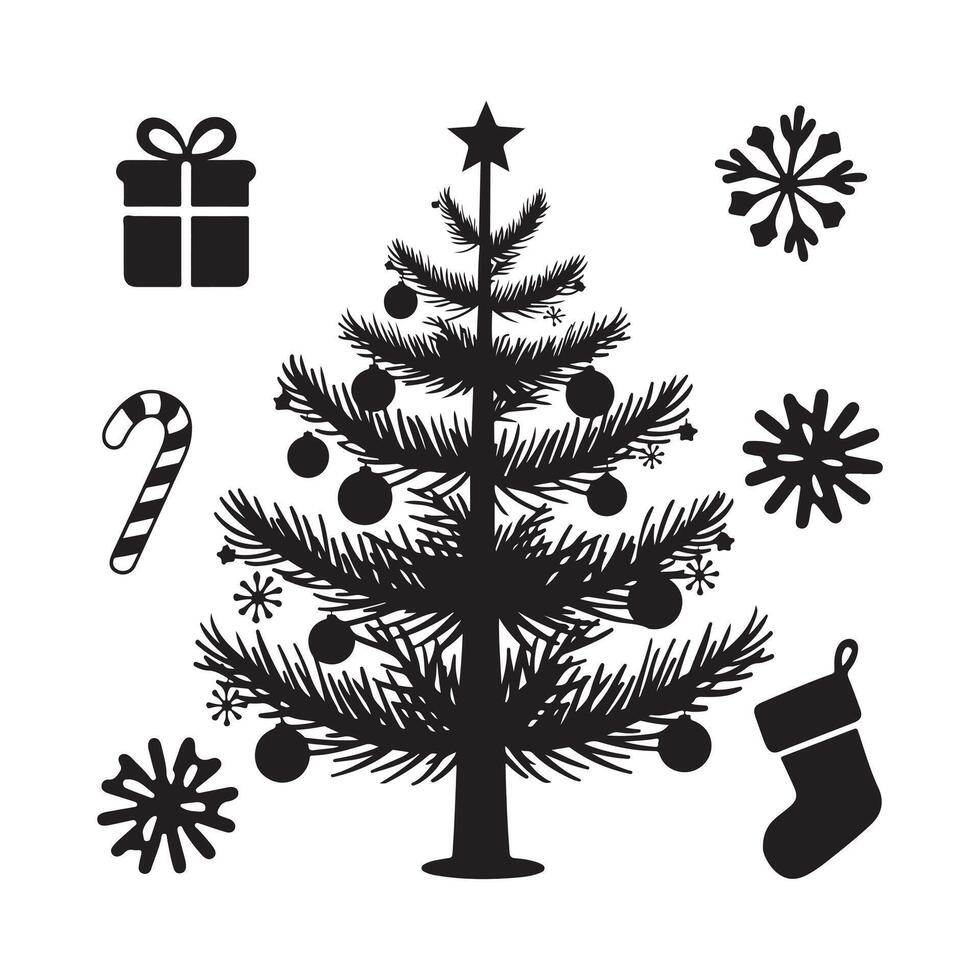 christmas trees icons simple symbols. cristmas icon sechristmas trees icons stylized simple symbols. cristmas icon vector