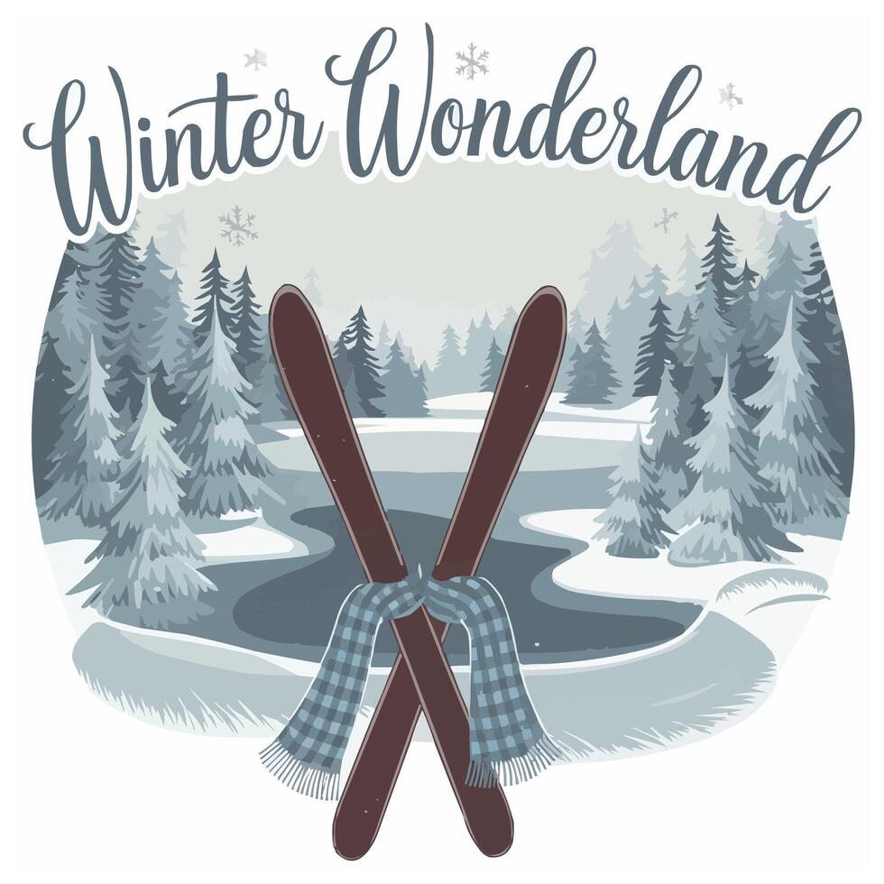 Winter vibes t shirt or poster gesign vector