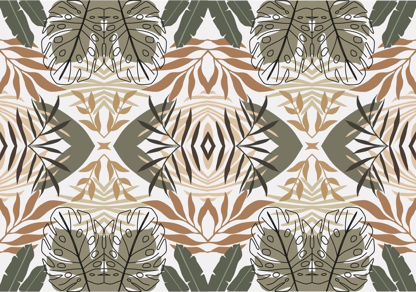 Leafy symmetrical background vector