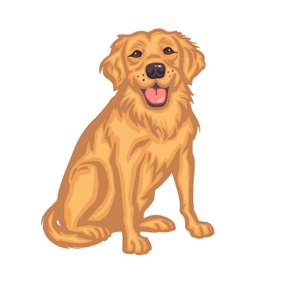 Happy Golden Labrador Dog Illustration vector