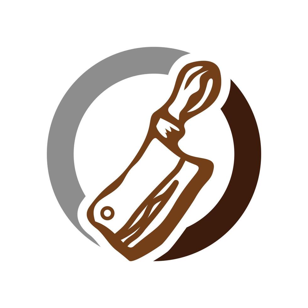 meat knife icon logo design template vector