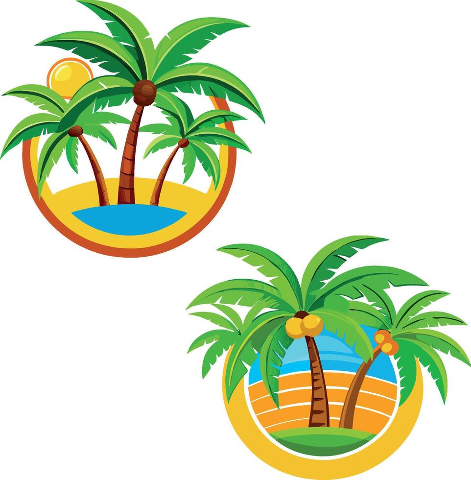 Tropical palm trees vector