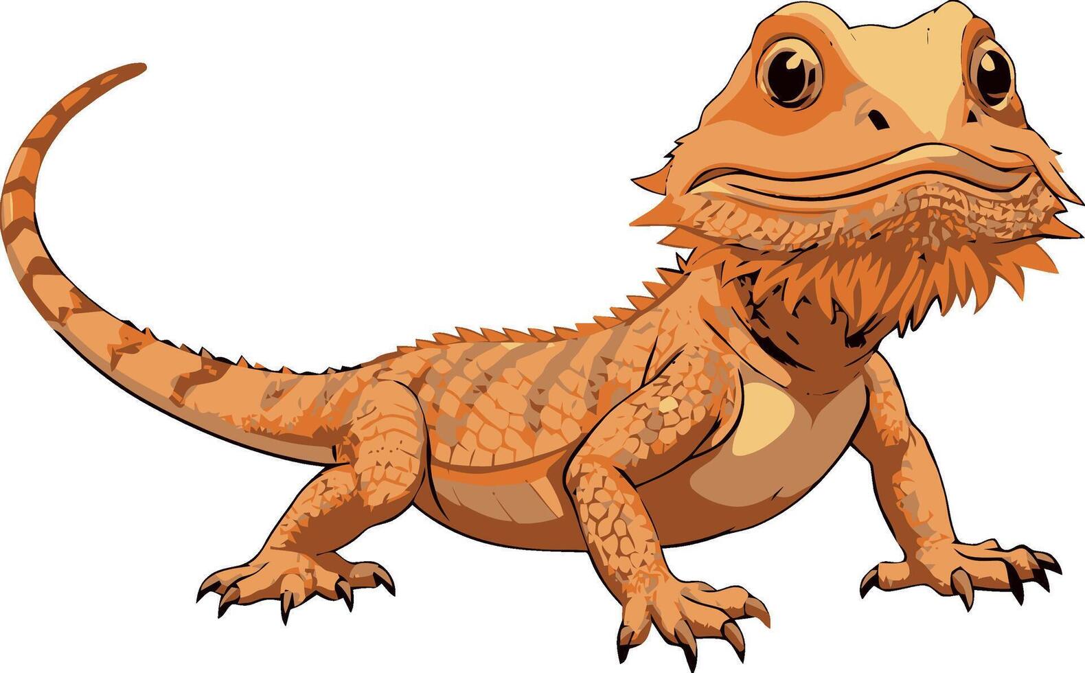 A cartoon lizard with a long tail and a beard vector