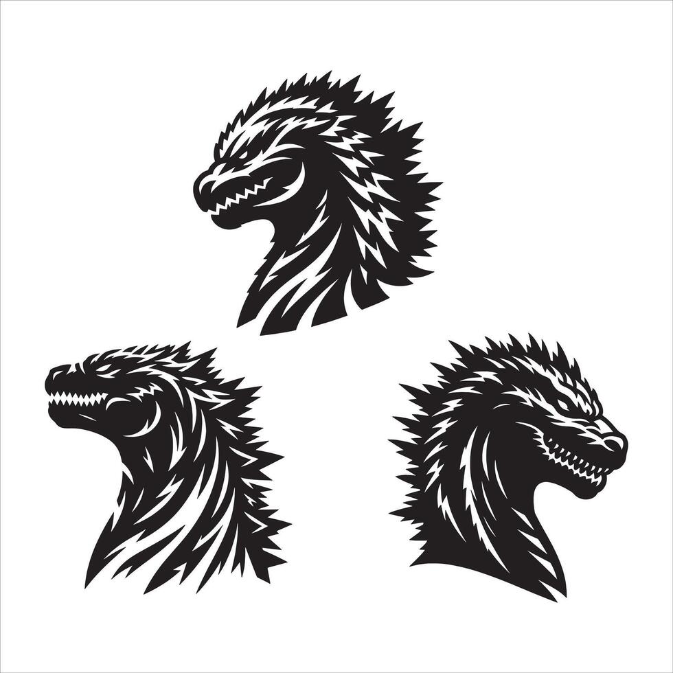 Illustration of fire breathing dragon dinosaur vector