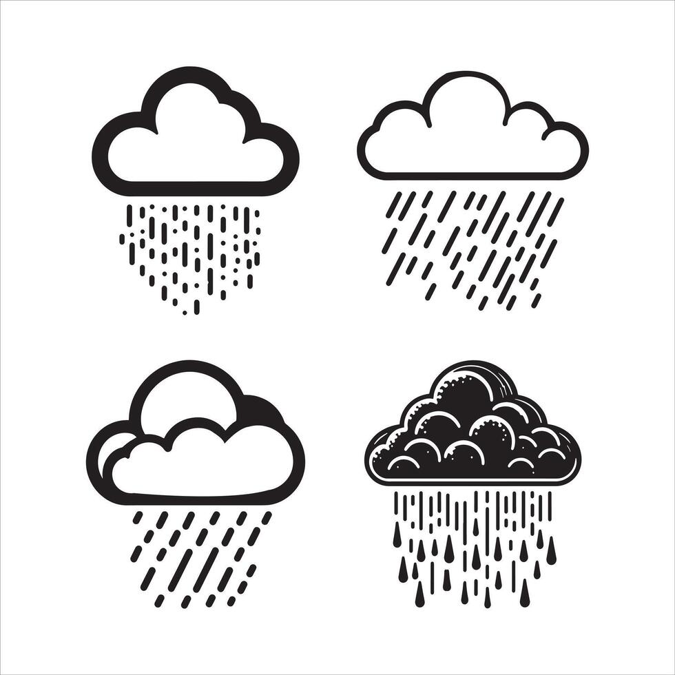 Rain Cloud Icon symbol illustration isolated on white background vector