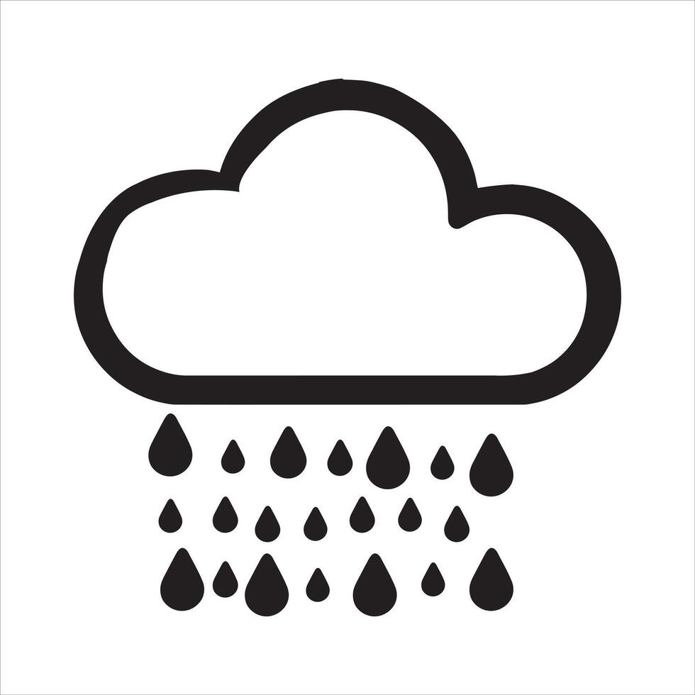 Rain Icon for Weather Updates and Rain Gear Retailers vector