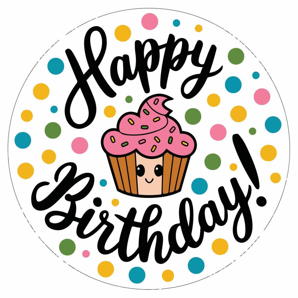 Festive Happy Birthday Banner with Text and Confetti vector