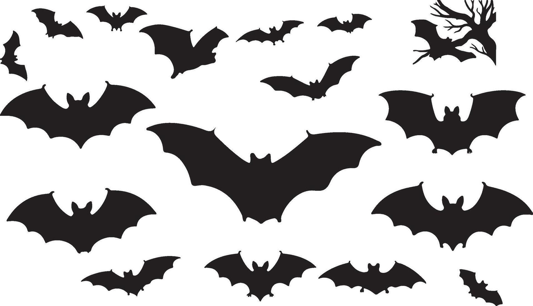 Halloween bats clip art vector
