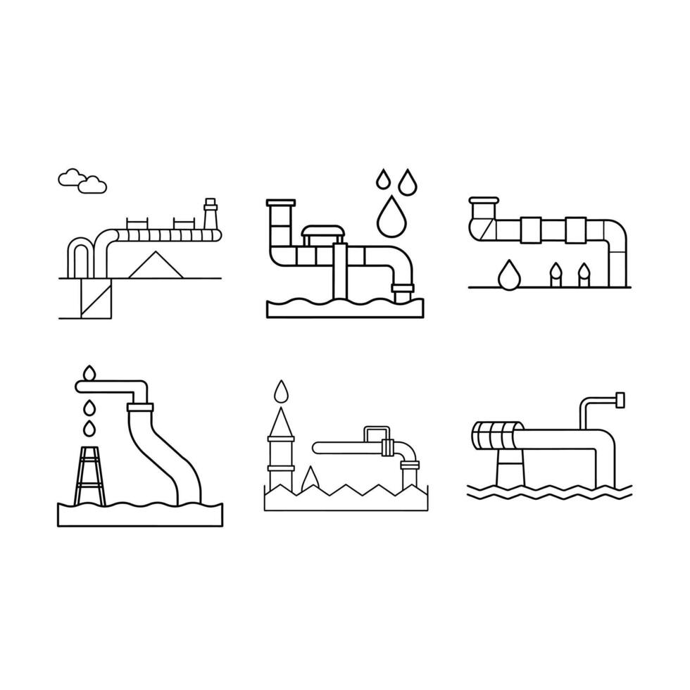High-Quality Industrial Pipeline Water Graphics for Design Projects vector