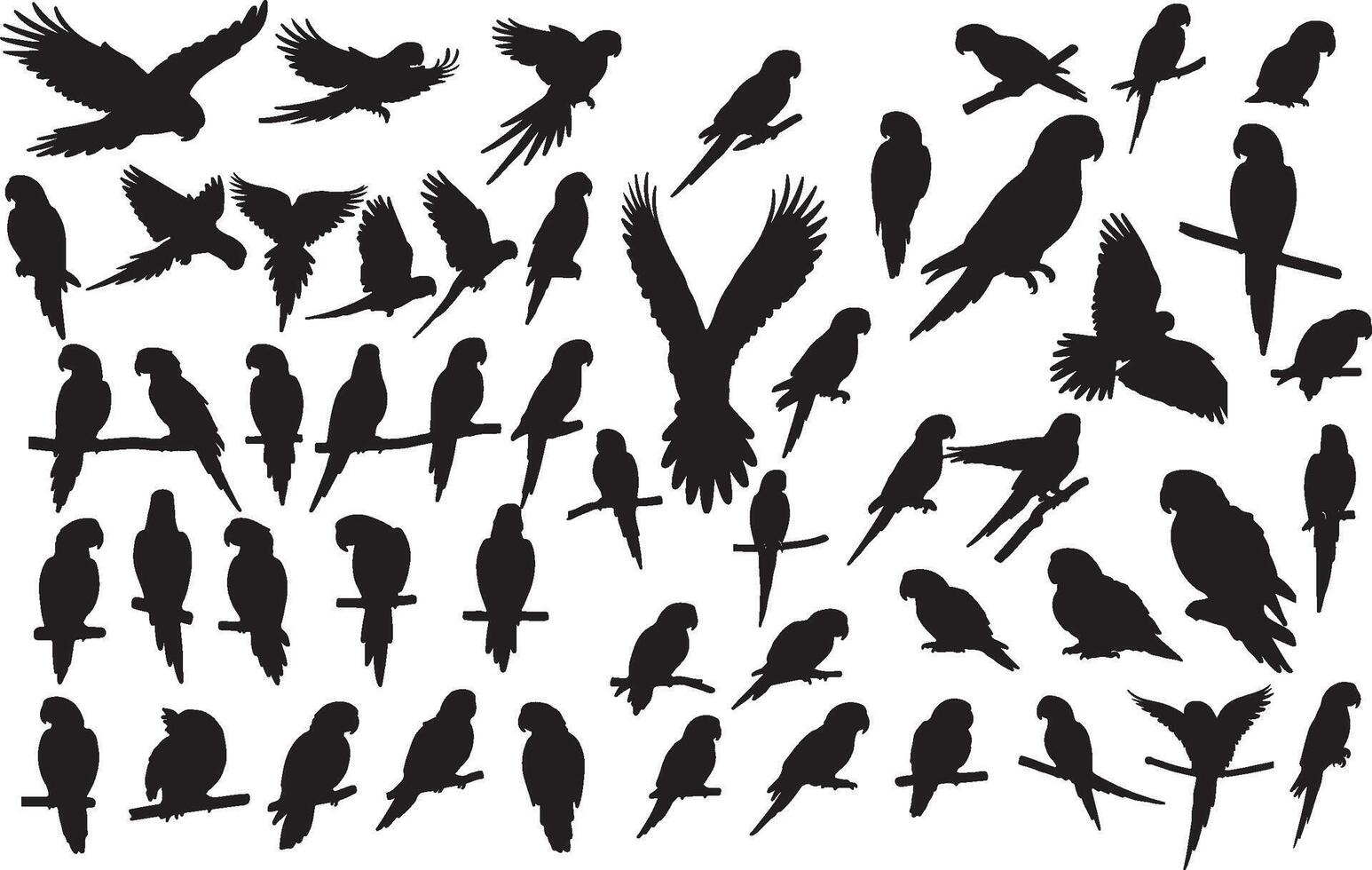 A collection of silhouettes of birds vector