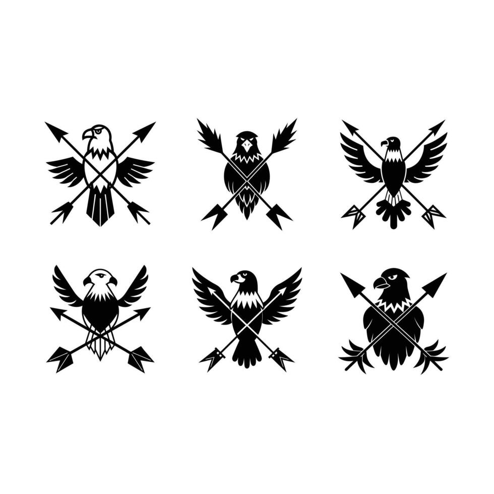 Bald Eagle Holding Arrows Icon - Graphic Design vector