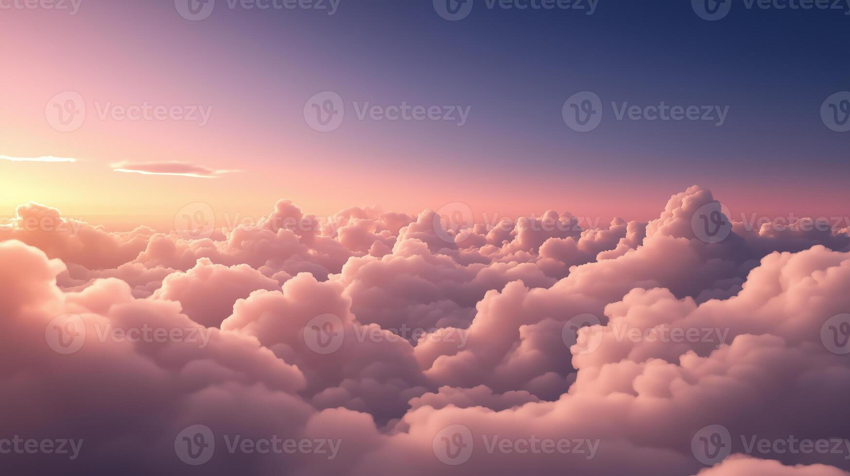 Colorful clouds at sunset over a serene sky create a calming atmosphere for evening reflection and inspiration photo