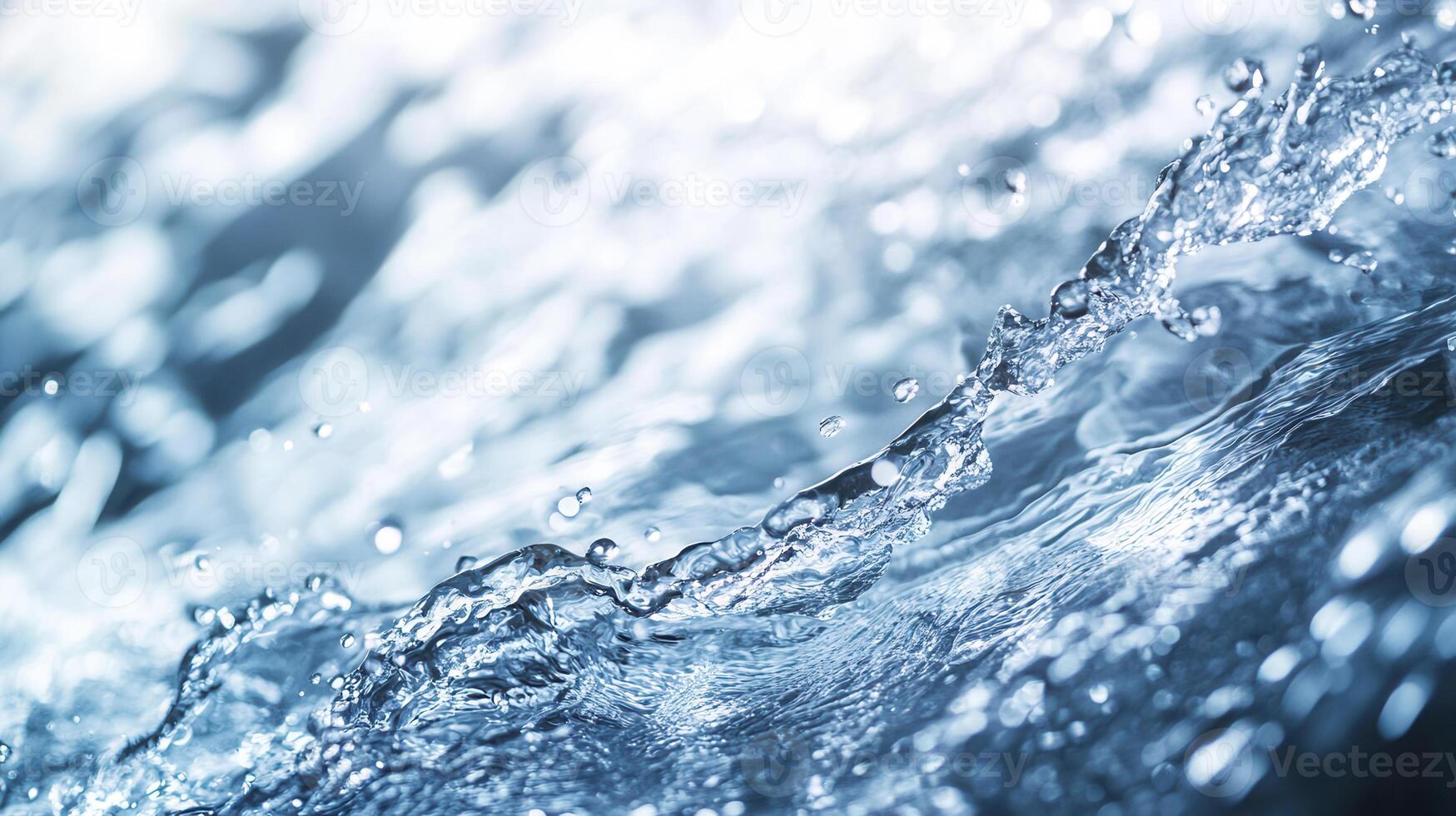 Rippling water droplets glisten under sunlight, creating a refreshing atmosphere in a natural water body during a clear day photo