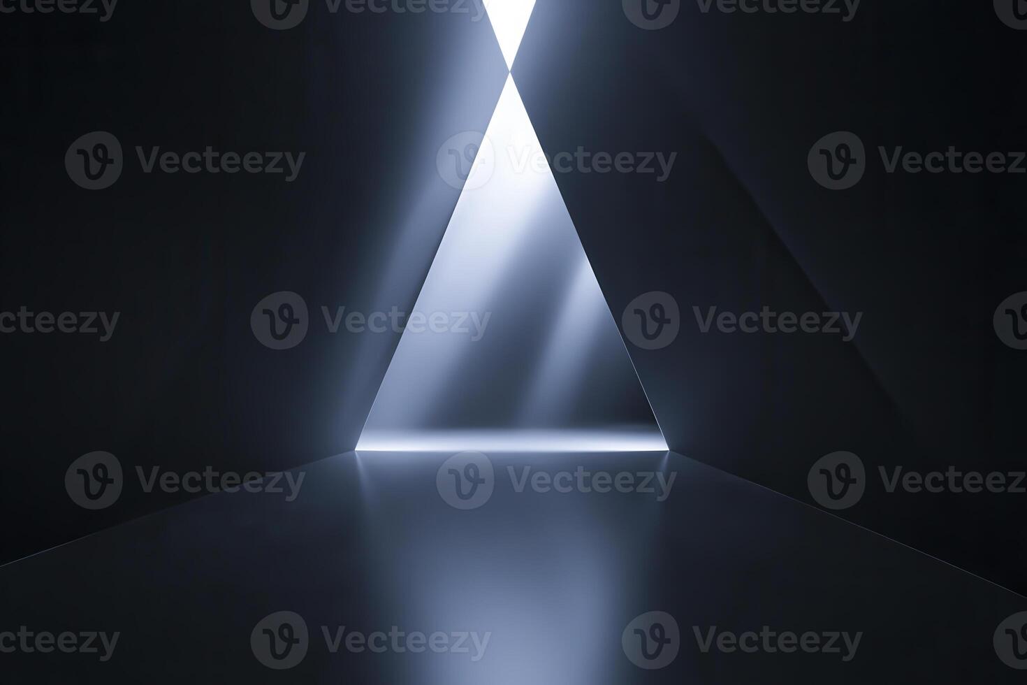 Light streaming through a triangular opening in a dark room creates a captivating visual effect at night photo