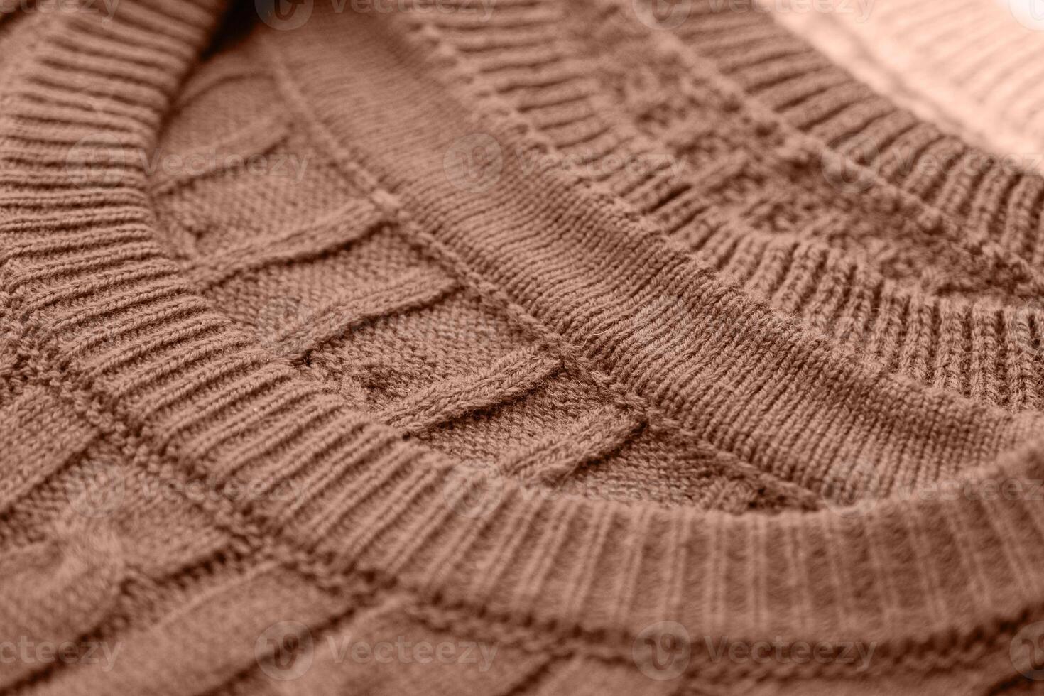 Mocha Mousse - color of the year 2025. texture of autumn warm sweater photo