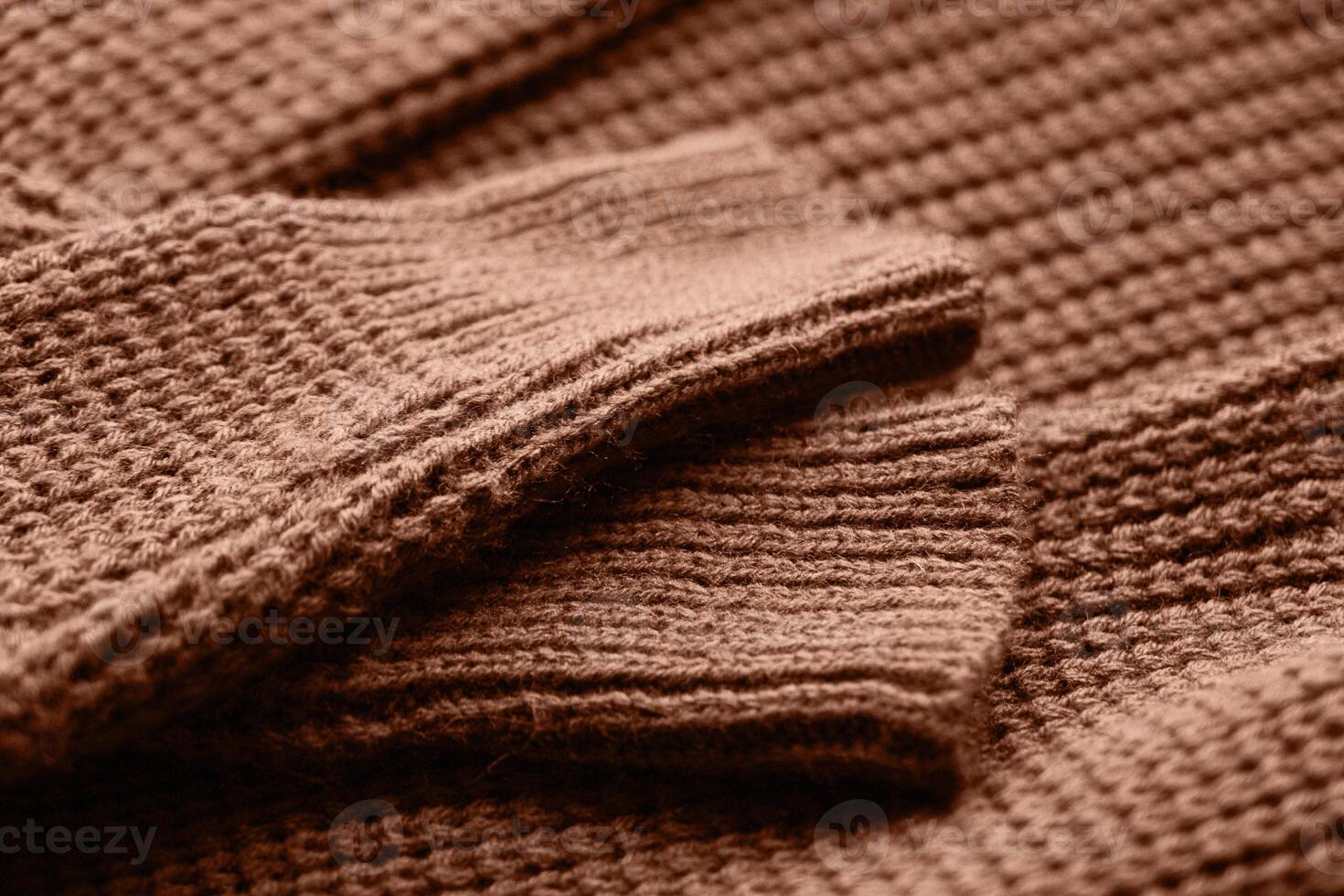 Mocha Mousse - color of the year 2025. texture of autumn warm sweater photo