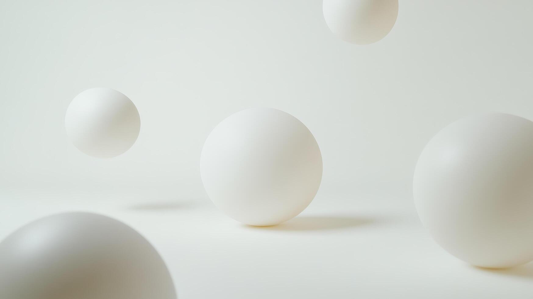 Floating white spheres in minimalist geometric background photo