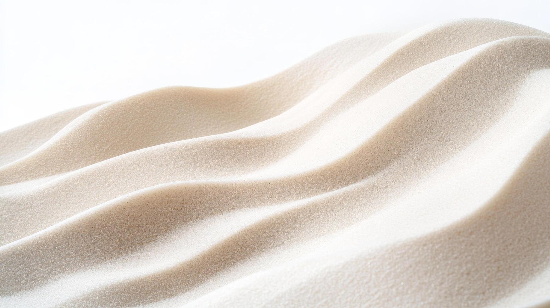 Smooth white sand waves create minimalistic and serene landscape photo