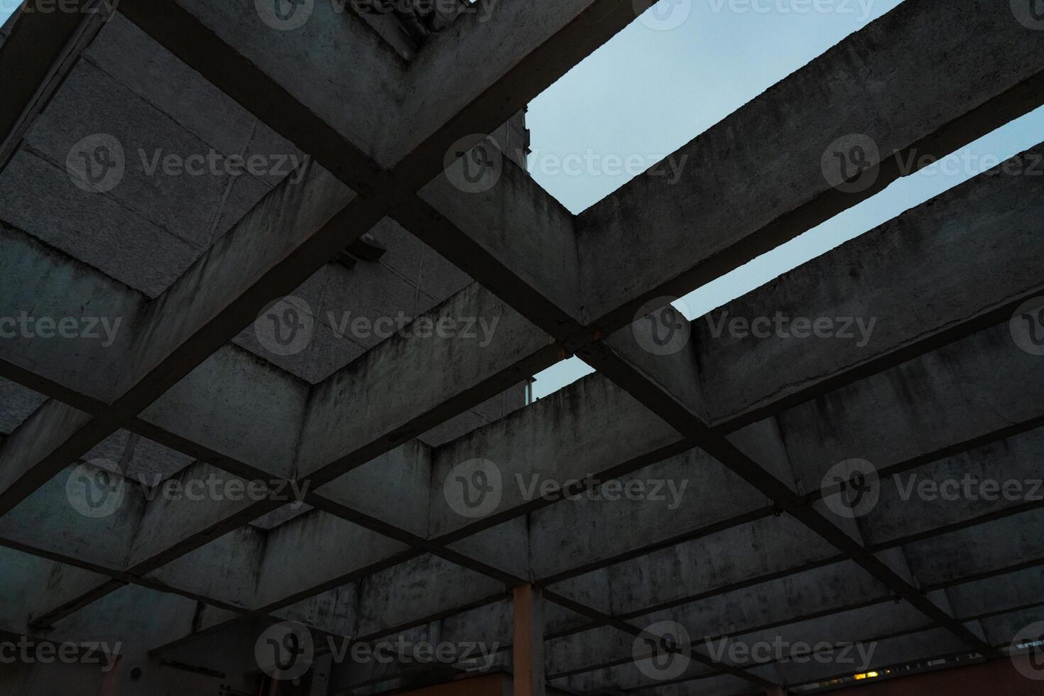 A concrete structure in the form of intersections. Soviet architecture. Panel photo