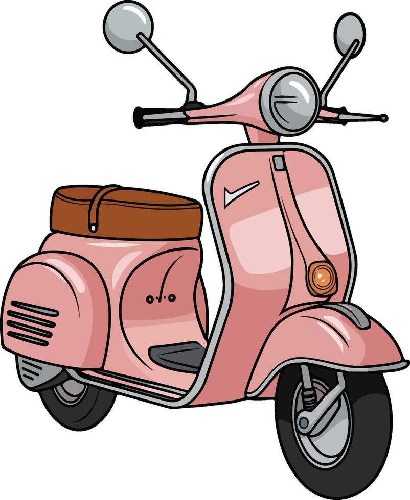 Charming Retro Pink Vespa Design vector