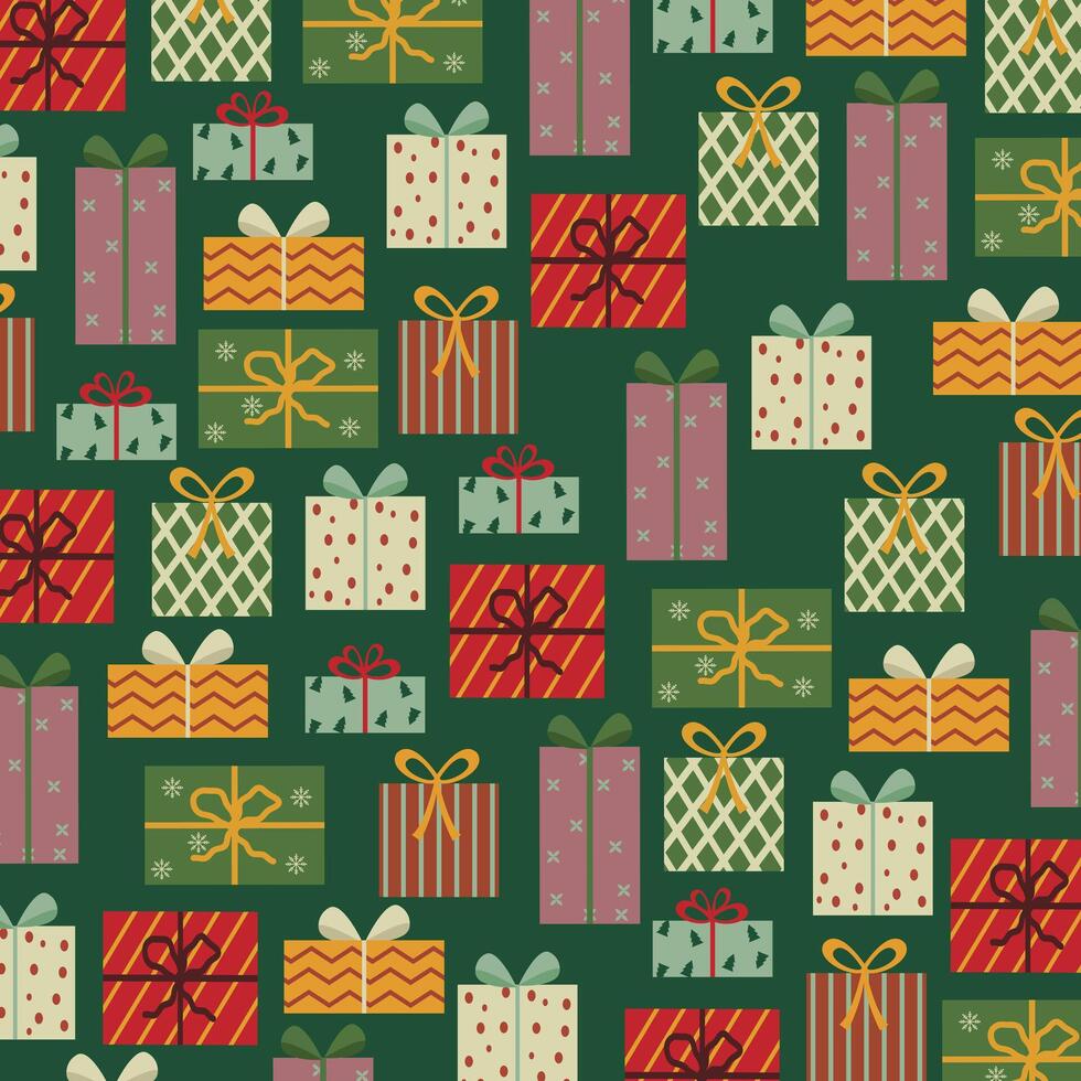Christmas gift pattern vector