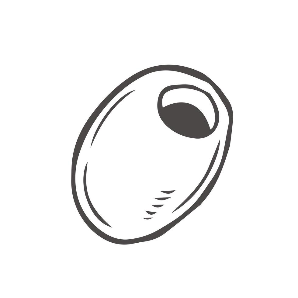 Olive sketch isolated on white background vector