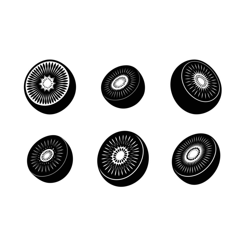 Kiwi and Linocut Silhouette Design vector