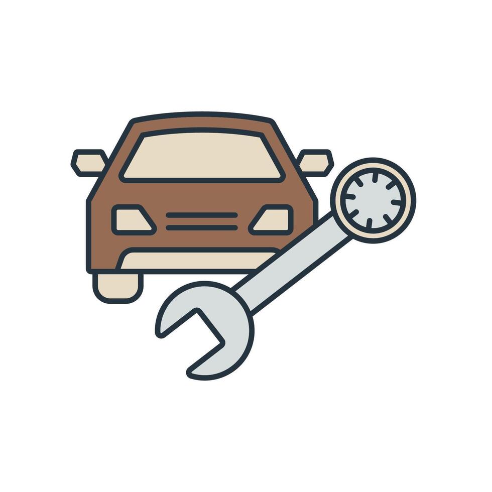 car mechanic icons symbol elements for infographic web vector