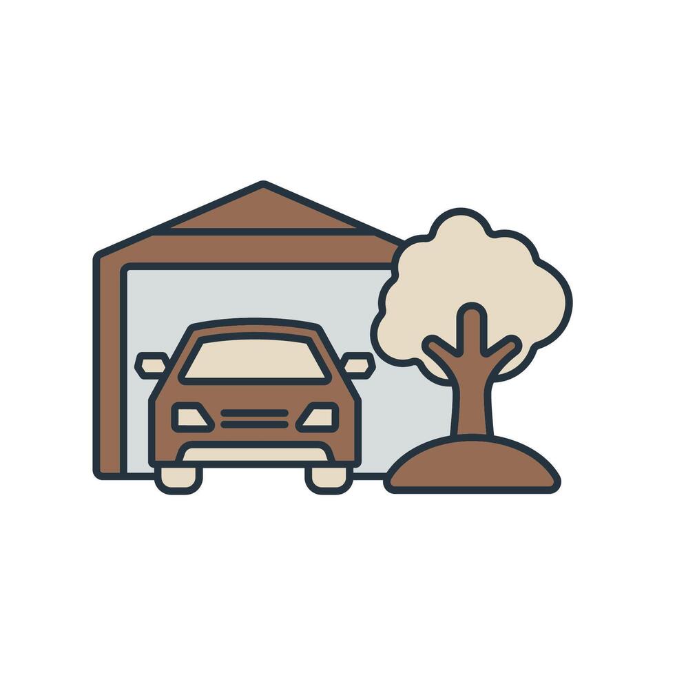 garage icons symbol elements for infographic web vector