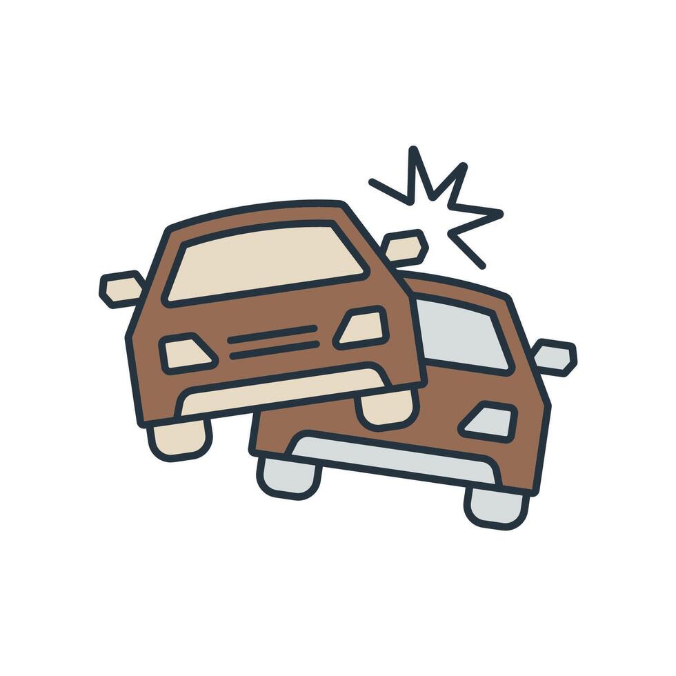 car crash icons symbol elements for infographic web vector