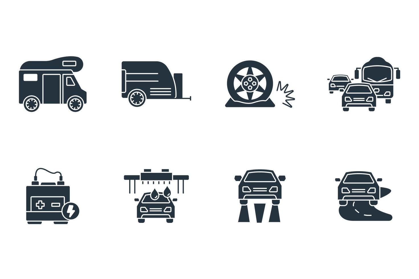 Automotive icon set . Automotive pack elements for infographic web. with trend color vector