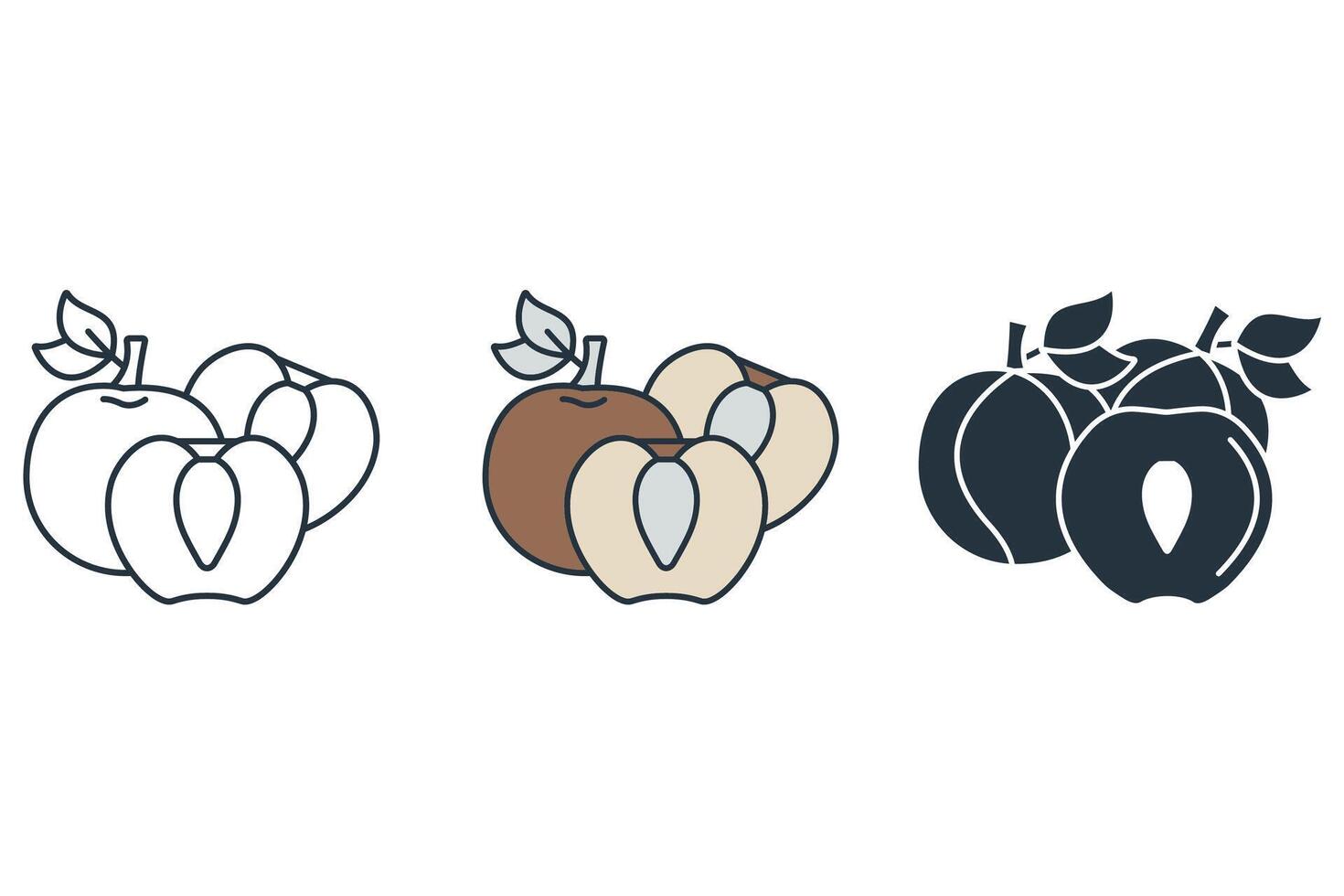 Peach icons symbol elements for infographic web vector