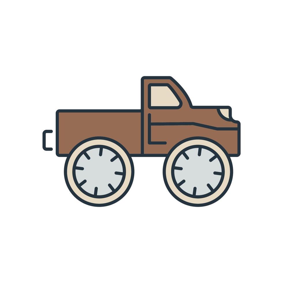 Monster Truck icons symbol elements for infographic web vector