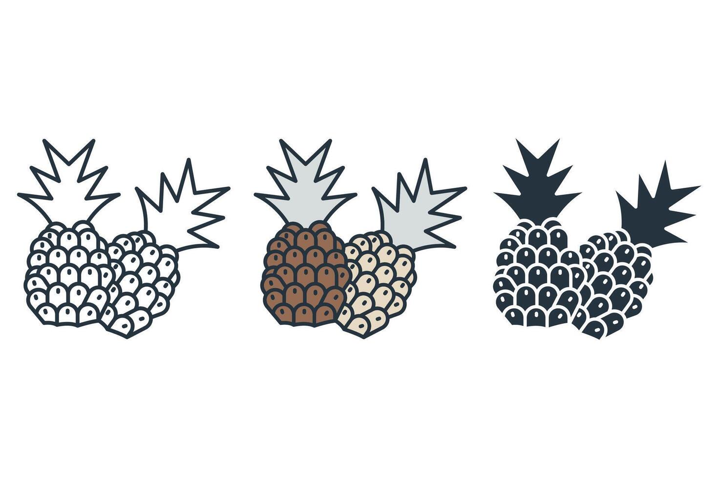 Pineapple icons symbol elements for infographic web vector