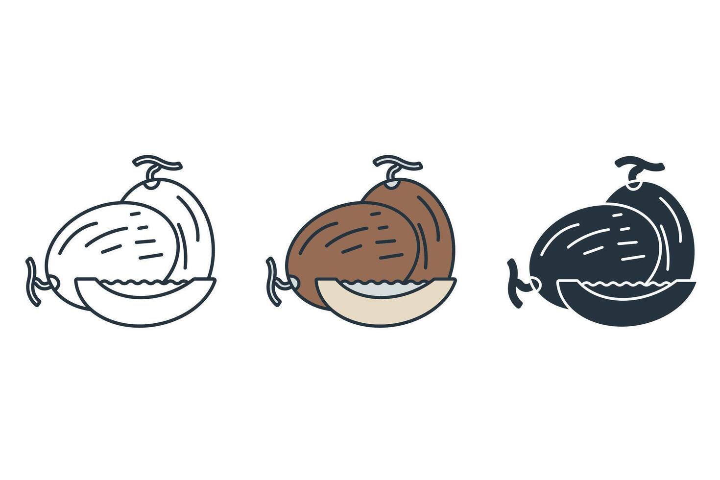 melon icons symbol elements for infographic web vector